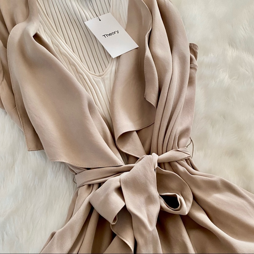 Anthropologie Artisan NY Sleeveless Belted Duster Cream Beige L NWT - Picture 2 of 6